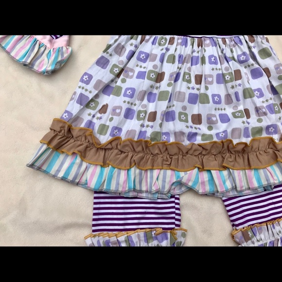 NWT Olive + Grape Striped Boutique Patchwork - Picture 5 of 7